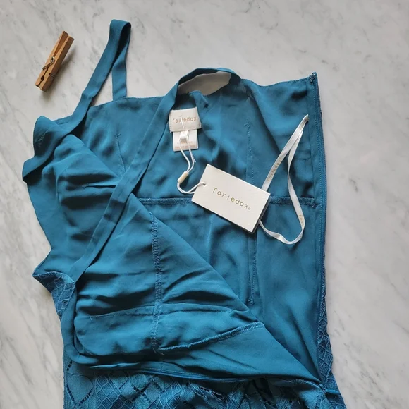 Foxiedox Blue Dress Cocktail Eyelash Lace NWT - Picture 8 of 10